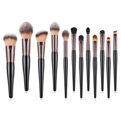 2018 hot 12pcs high cost effective private label cosmetics makeup brushes high quality make up brushes